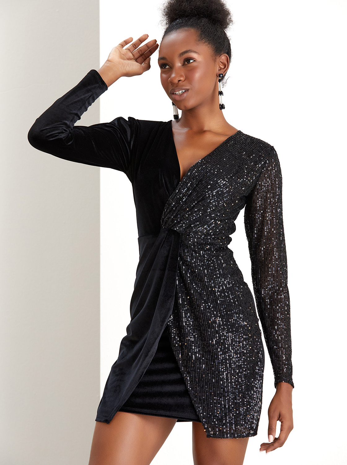 Adalee Dress - Velvet and Sequins
