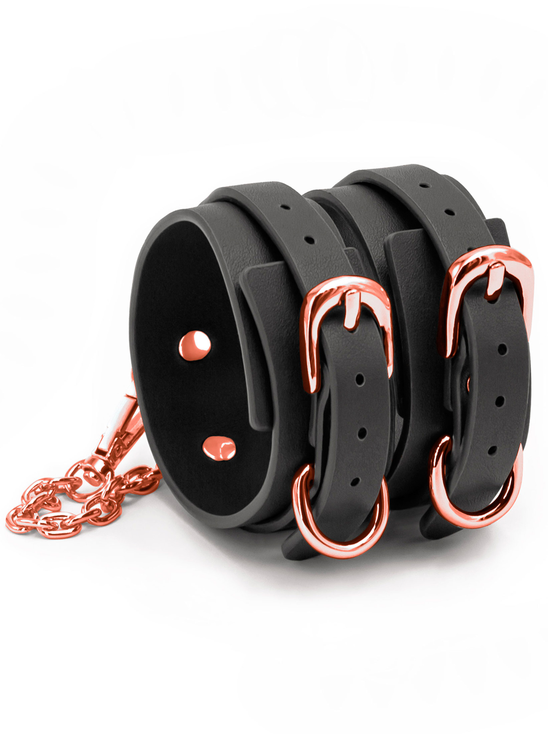 Ankle Cuffs - Black & Rose Gold