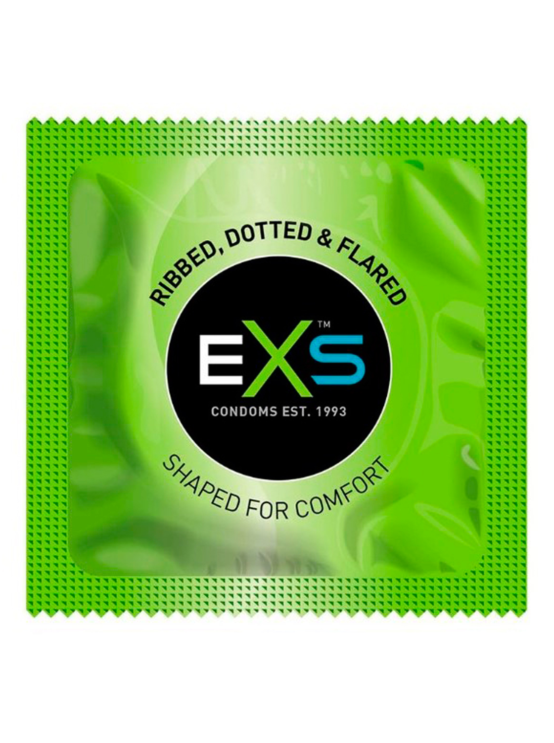 EXS Ribbed & Dotted Vegan Stimulating Condoms – 1 unit