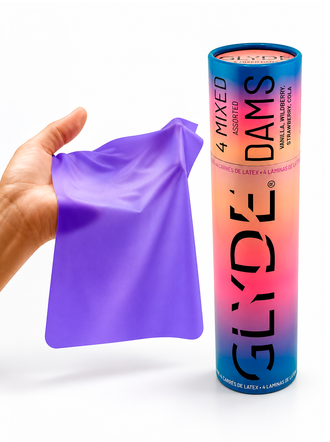Glyde Vegan Flavoured Oral Sex Barriers - 4 Pack