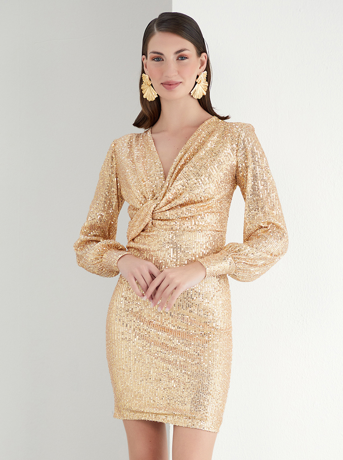 Noelle Dress - Gold