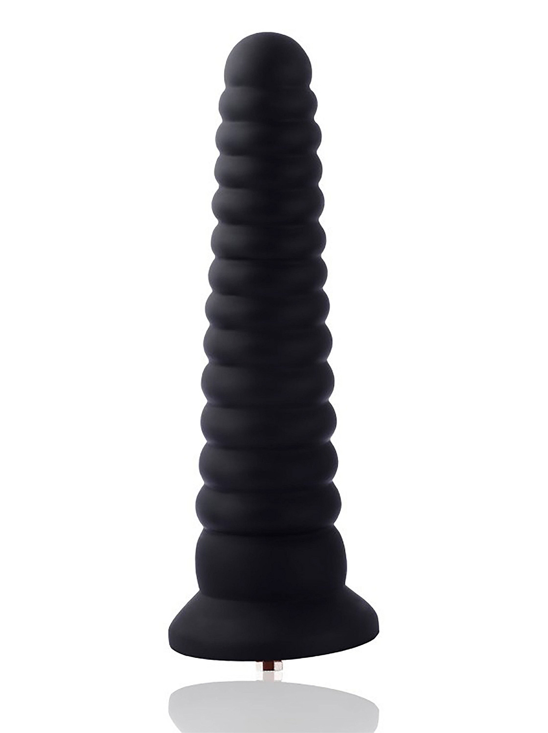 Ribbed Black Dildo - 23cm