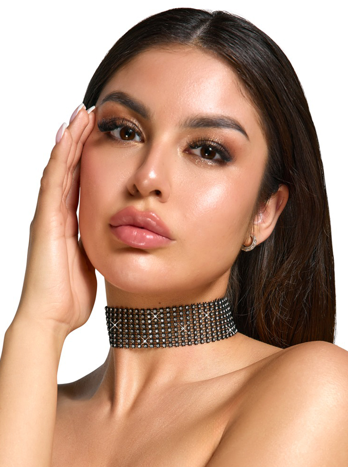 Shimmering Stone Choker Necklace