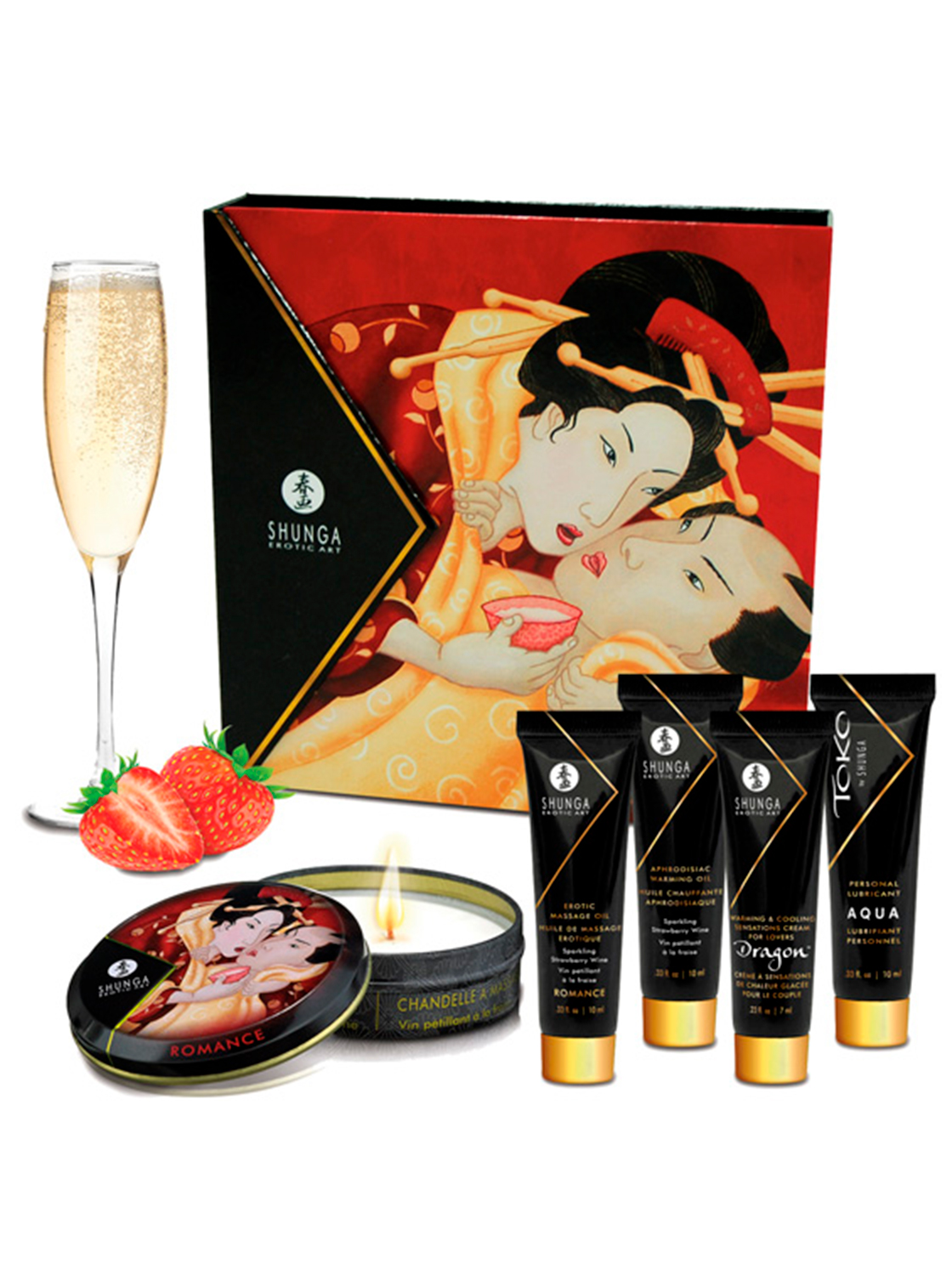 Shunga® Geisha's Secrets Kit - Strawberry & Champagne