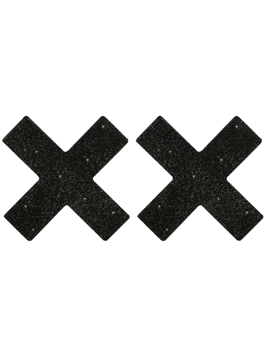 Cottelli Accessoires Sparkly Nipple Stickers - Black Cross