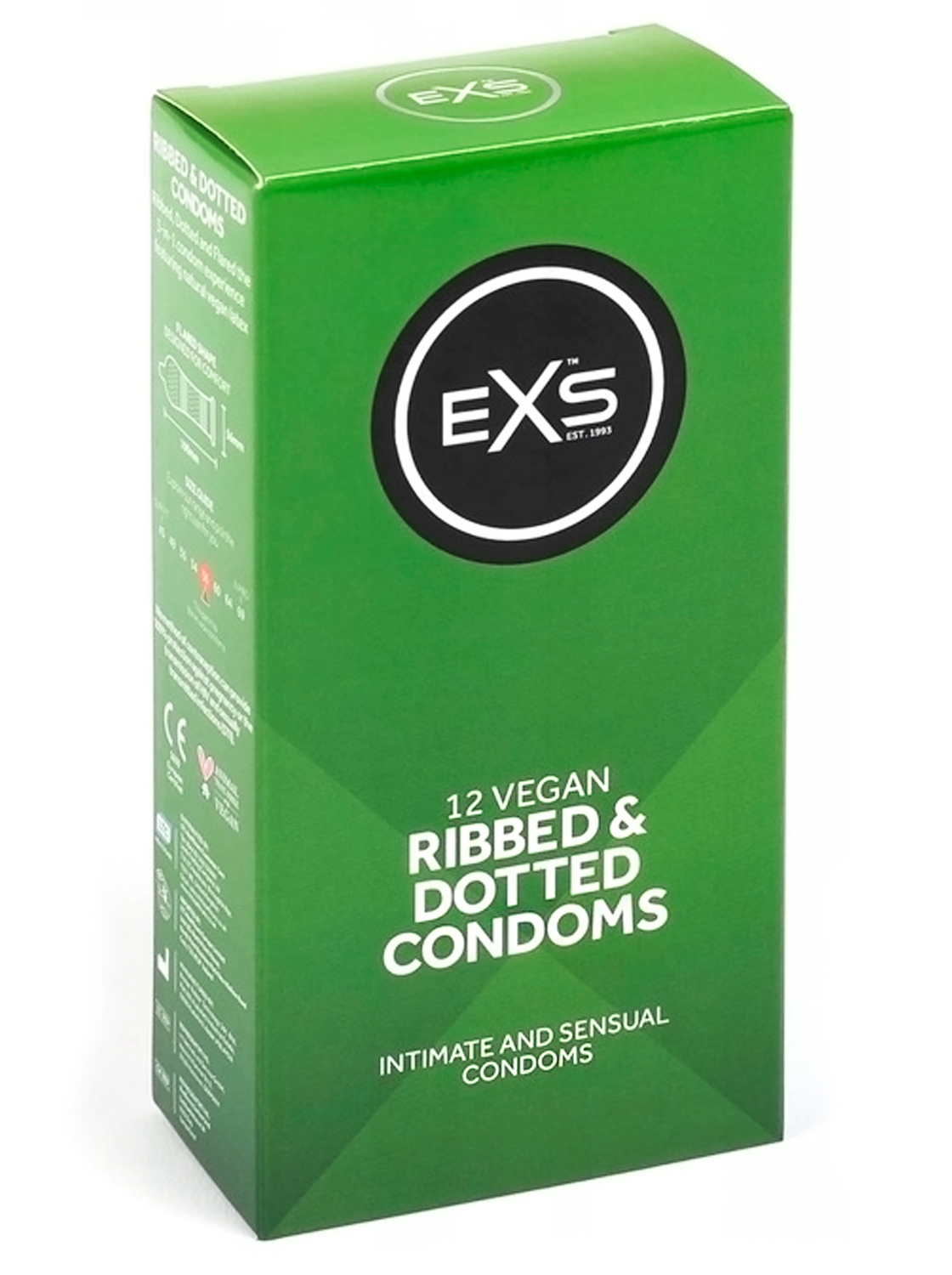 Condones Estimulantes Veganos - EXS Ribbed & Dotted 12un