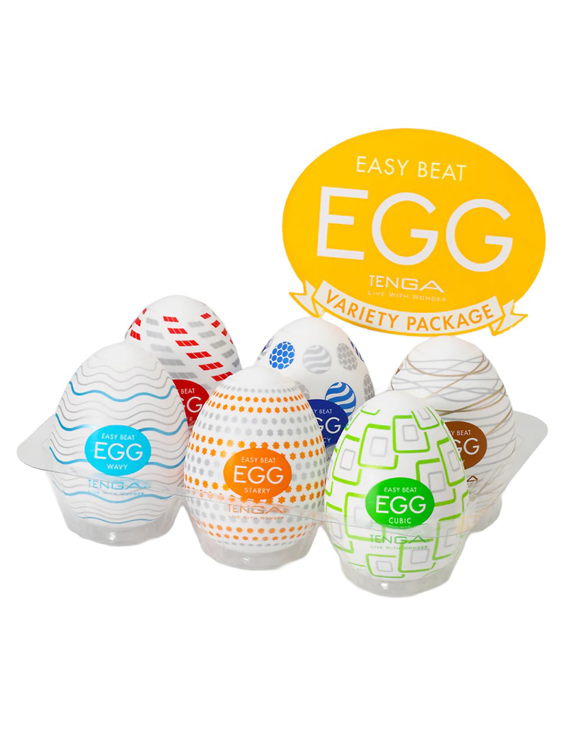 Conjunto de 6 Huevos Masturbadores Tenga - Standard