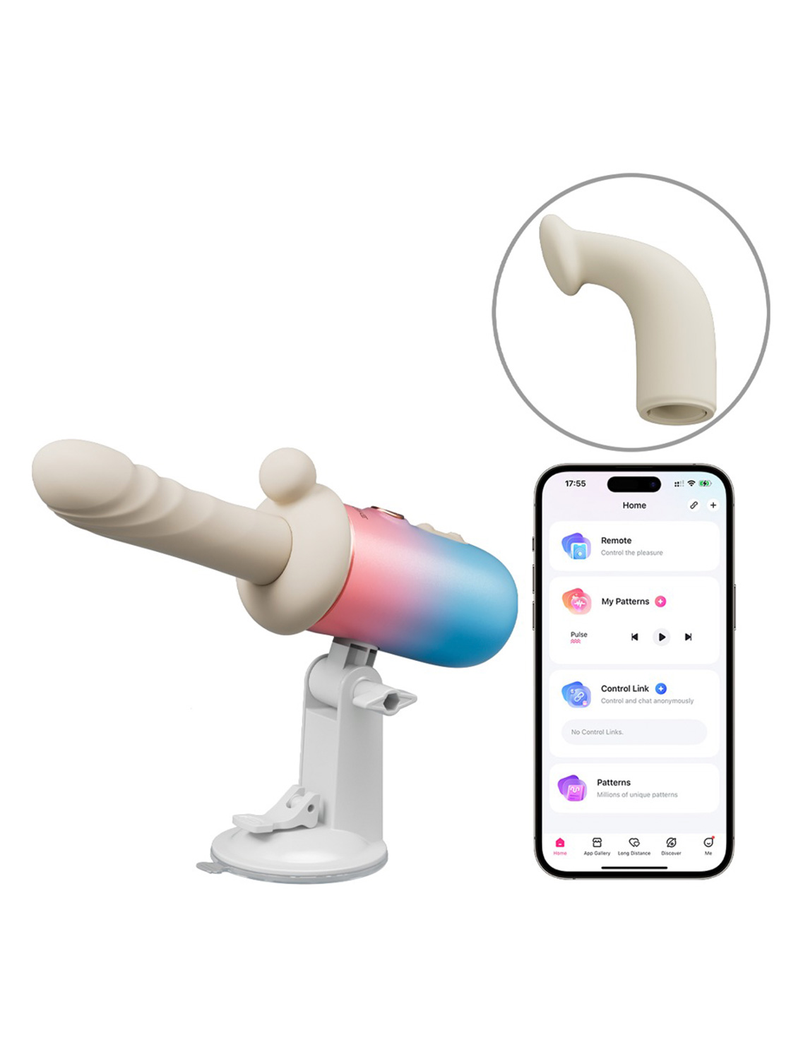 Dildo interactivo con calefacción - Lovense Spinel
