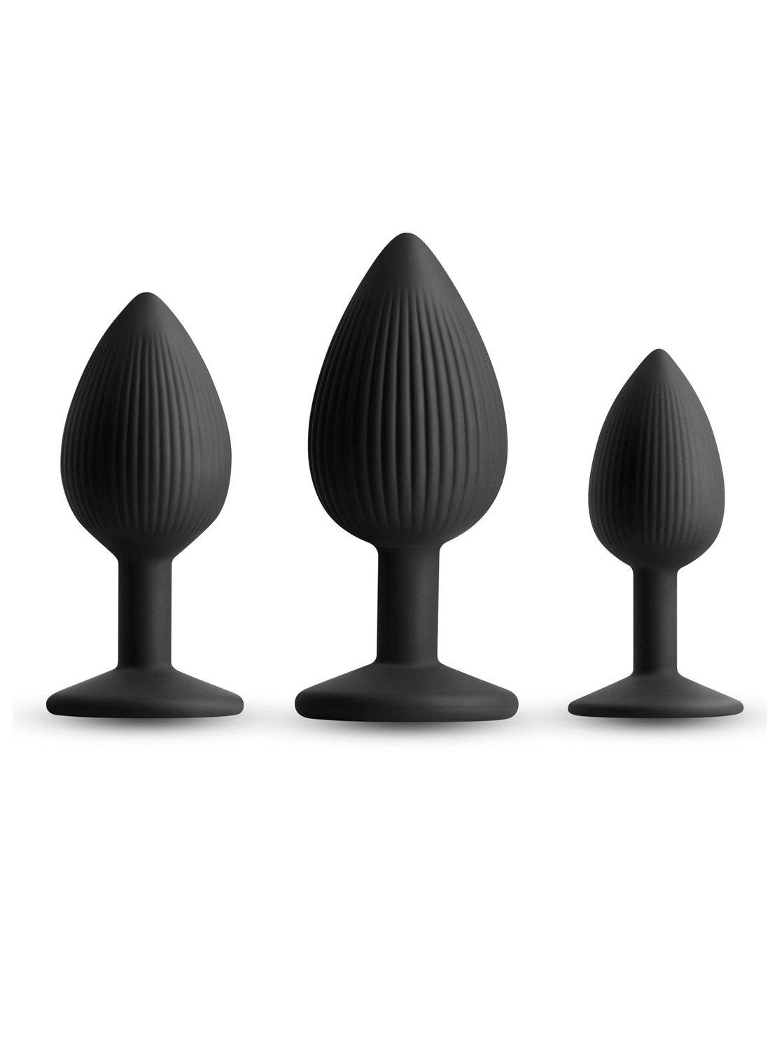 Kit Dilatador Con 3 Plugs Anales De Silicona Estriada