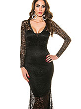 Vestido Sirena Largo - Negro