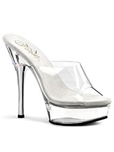 High Heel Sandals With Rhinestones - Transparent