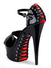 Sandálias Corset - Negro/Vermelho