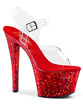 Glitter Pump Sandals - Red