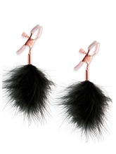 Nipple Clamps with Feathers - Black