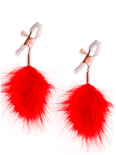 Pinças De Mamilos Com Plumas - Vermelho