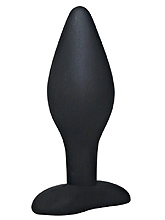 Plug Anal Aveludado Negro - 12cm