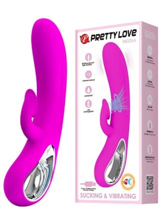 Vibrador con Succionador de Clitoris - Pretty Love Nicola Massage