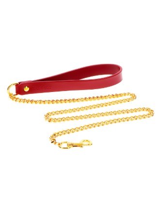 BDSM Leash with Gold Chain