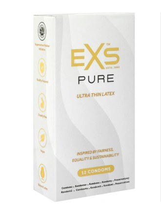Preservativos Ultra Finos - EXS Pure  Vegano 12un