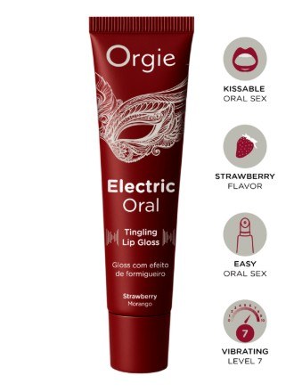 Gloss De Sexo Oral com Vibração – Electric Oral Morango
