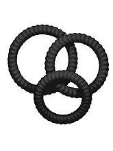 You2Toys Conjunto 3 Aneis Estriados - Negro