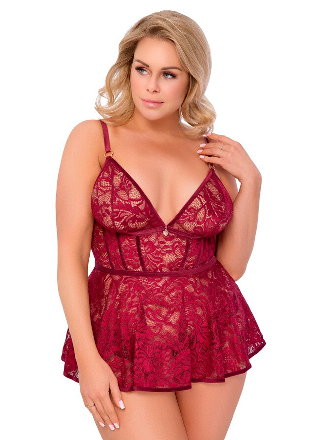 Conjunto BabyDoll e Cueca Aberta na Virilha