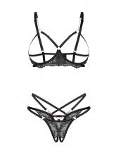 Obsessive Conjunto de Soutien e Tanga Com Aberturas - Matildea Black – imagem 4