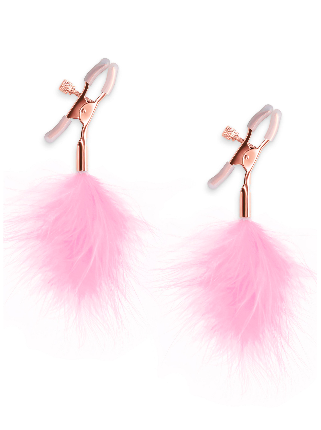 Pinças De Mamilos Com Plumas - Rosa