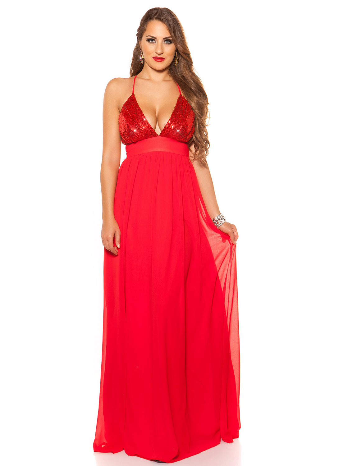 Vestido Comprido Harmoni - Encarnado 
