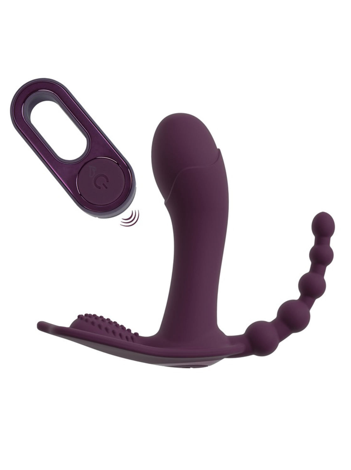 Vibrador Dupla Penetração Com Comando Para Cuequinha - Ariva